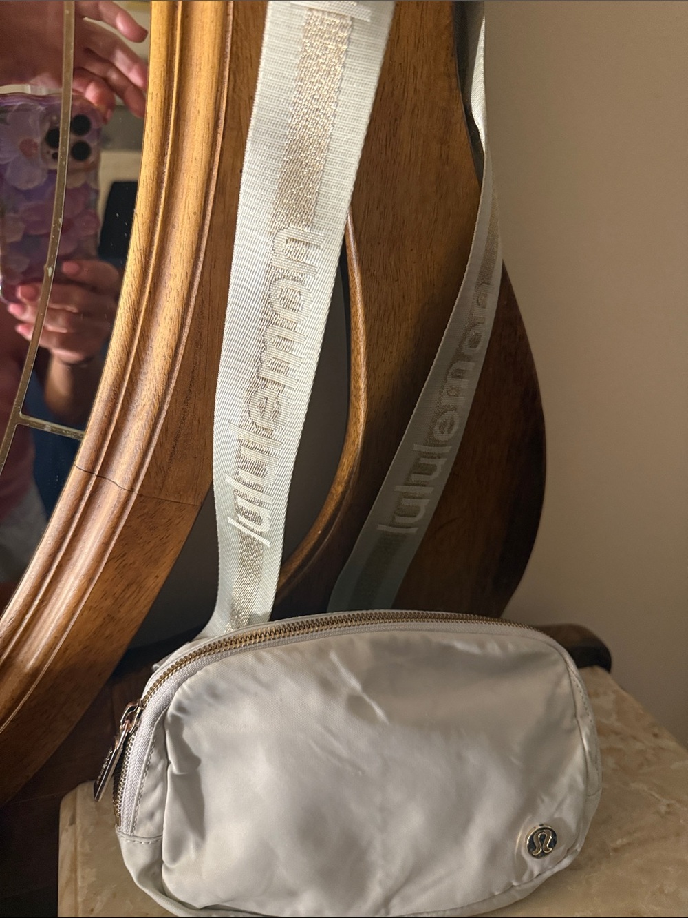 Lululemon off White Logo Crossbody Belt Bag